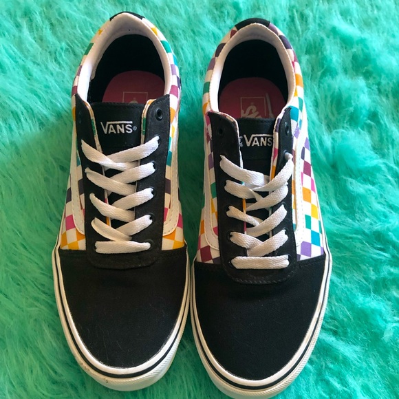 Rainbow Checkered Vans - Picture 1 of 4